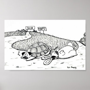The Tortoise and The Hare mopsversion Poster
