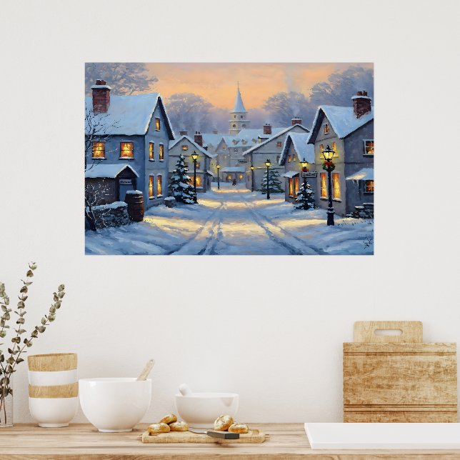 The Town In Winter Poster (Kök)