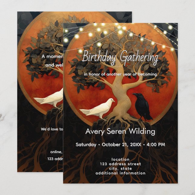 The Tree Between Worlds | Tree of Life R&B Inbjudningar (Fram/baksida)