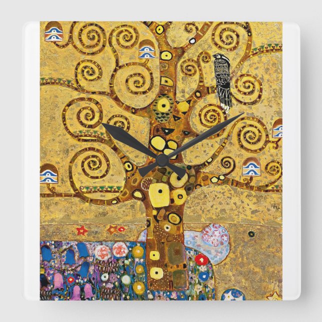 “ The Tree of Life ” , Gustav Klimt Fyrkantig Klocka (Framsida)