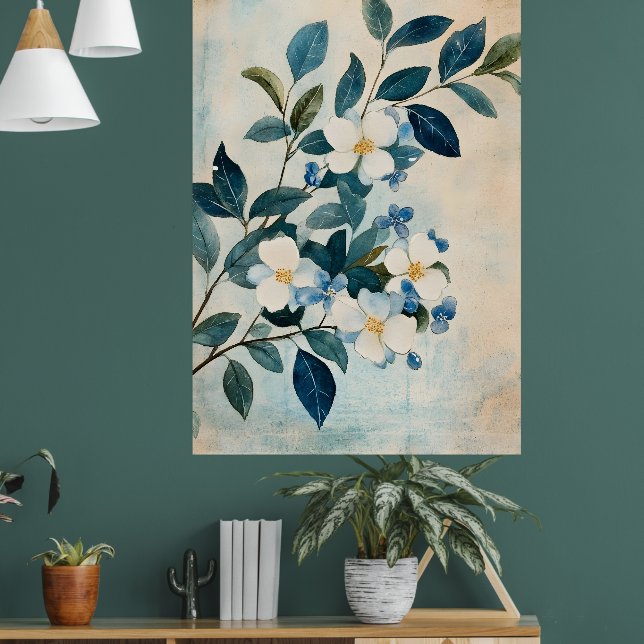 The tree with golden leaves is a popular wall  poster (Vardagsrum 1)