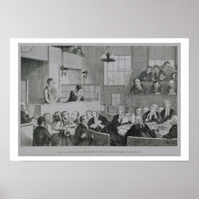 The Trial at the Old Bailey, plate 5 of 'The Drunk Poster (Framsidan)