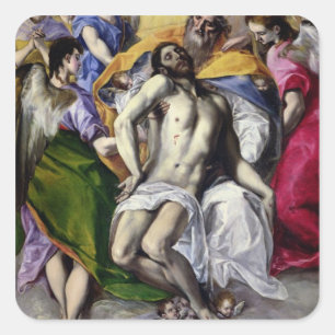 The Trinity, 1577-79 (olja på canvas) Fyrkantigt Klistermärke