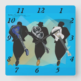 The Trio - Akrylväggur Fyrkantig Klocka