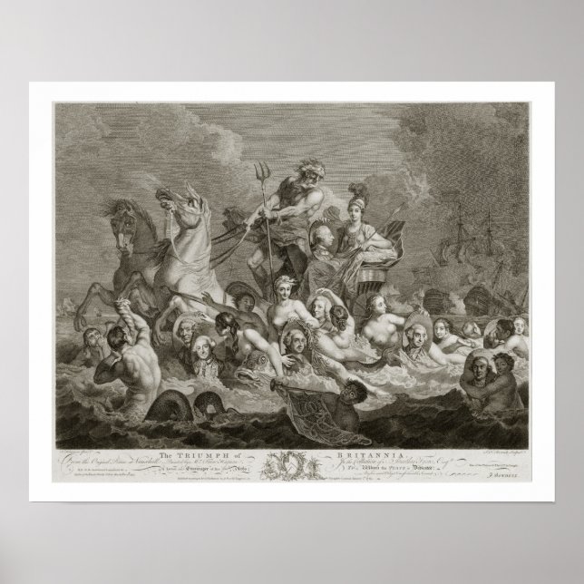 The Triumph of Britannia, c.1765 (engrave) Poster (Framsidan)