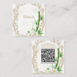 The Tropical Imperial Bamboo Garden Wedding Detail Fyrkantigt Visitkort