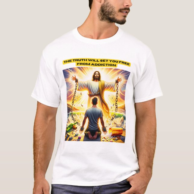 The truth will set you free from addiction t shirt (Framsida)