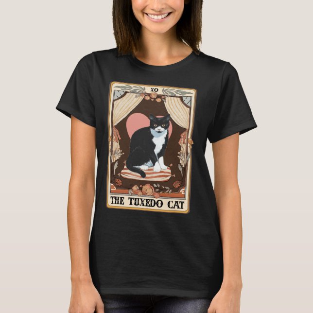 The Tuxedo Cat Tarot Card Tuxedo Cat Tuxedo Mom Ca T Shirt (Framsida)