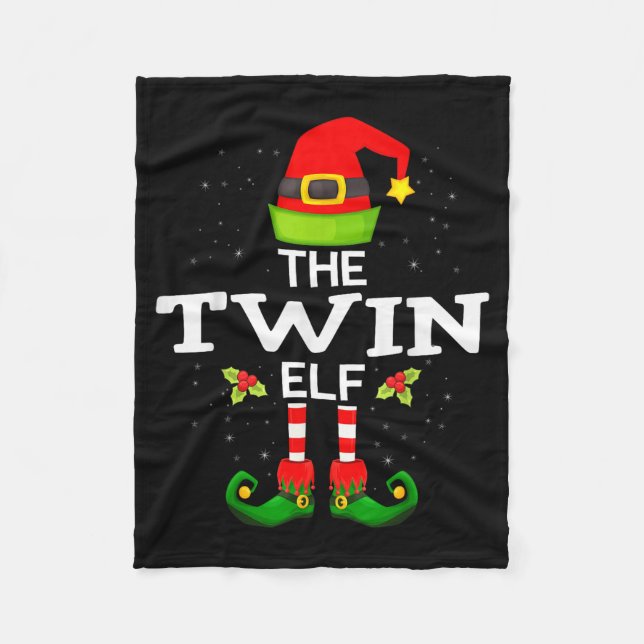 The Twin Elf Christmas Family Matching Pajama  Fleecefilt (Framsidan)