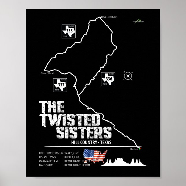 The Twisted Sisters Texas USA Motorcykel 02 Poster (Framsidan)