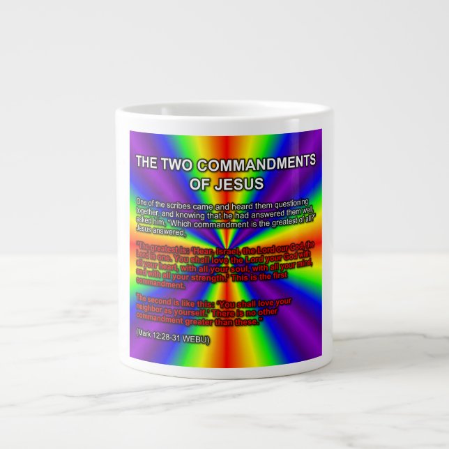 The Two Commandments Of Jesus Mug Jumbo Mugg (Framsidan)