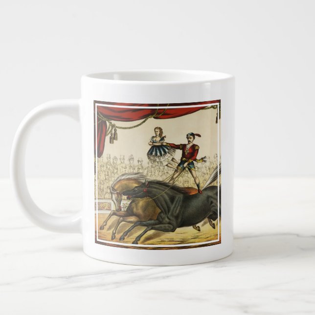The Two Horse Act, Circus Performance, Circa 1874. Jumbo Mugg (Vänster)