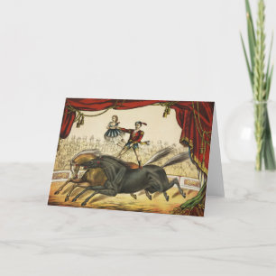 The Two Horse Act, Circus Performance, Circa 1874. Kort