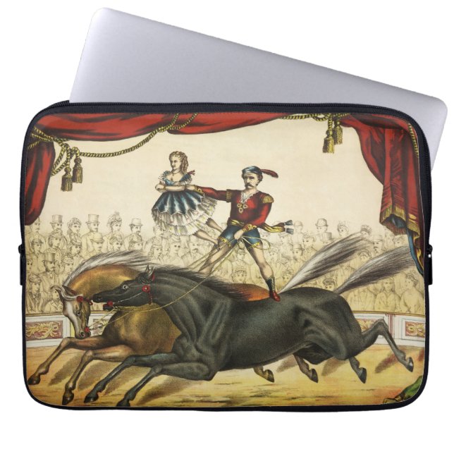 The Two Horse Act, Circus Performance, Circa 1874. Laptop Fodral (Framsidan)