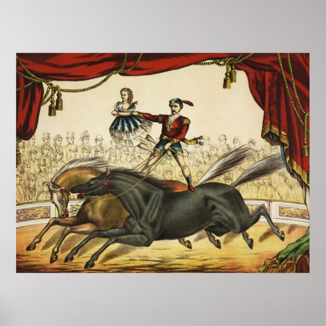 The Two Horse Act, Circus Performance, Circa 1874. Poster (Framsidan)