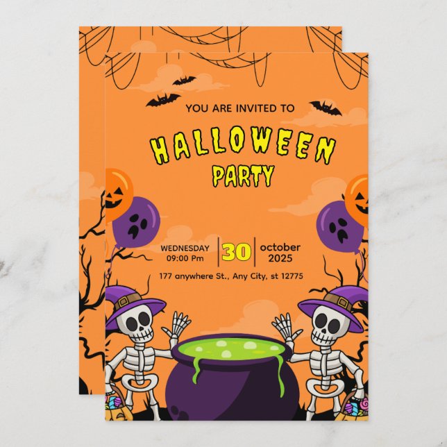 The ultimate Halloween invitation of this year Inbjudningar (Fram/baksida)