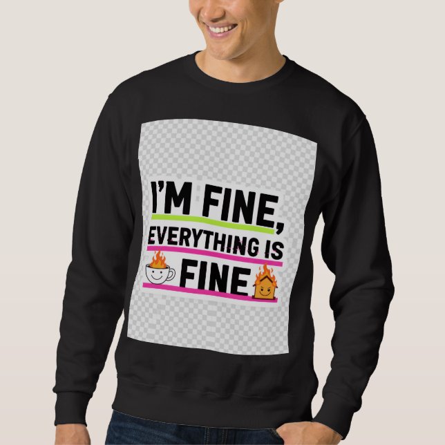 The Ultimate "I'm Fine" Men's Hoodies Lång Ärmad Tröja (Framsida)