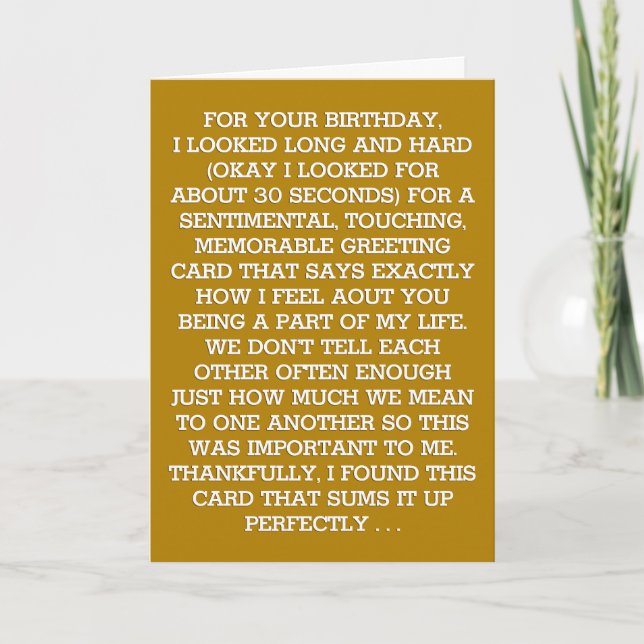 The Ultimate Sentimental Birthday Message (Scotch) Kort (Framsida)