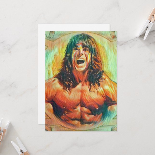 "The Ultimate Warrior" konstnärliga ändrade inbjud Inbjudningar (Fram/Back In Situ)