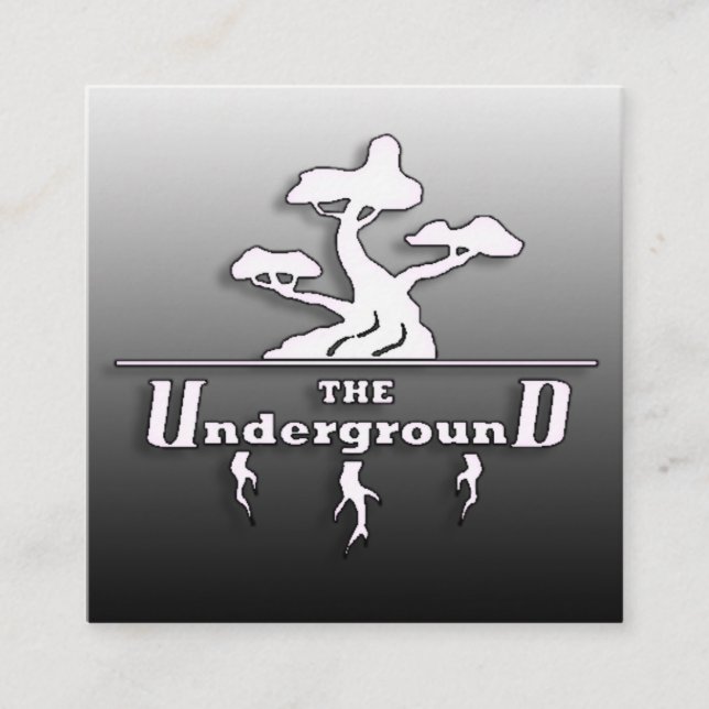 The Underground Businesskort Svart Fade Fyrkantigt Visitkort (Framsida)