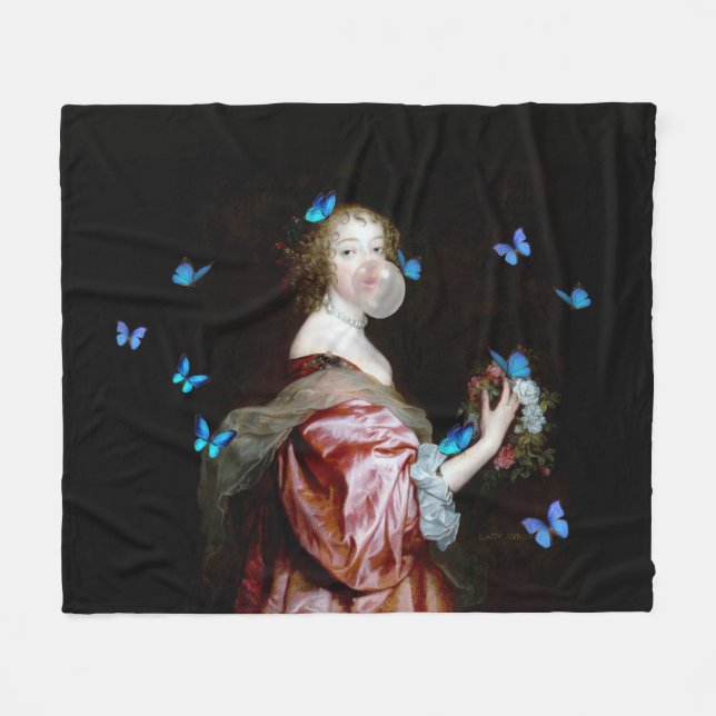 The Unexpected Arrival of Blue Butterflies Fleecefilt (Framsidan (Horisontell))