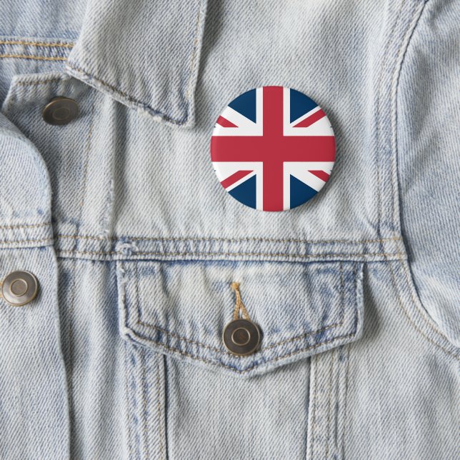 The Union Jack British Flag Button Knapp (In Situ)