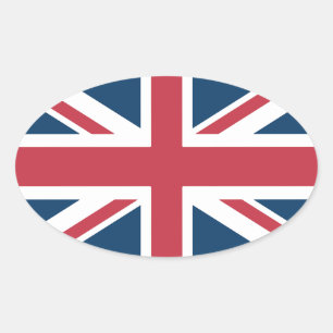 The Union Jack brittiska flaggan Ovalt Klistermärke