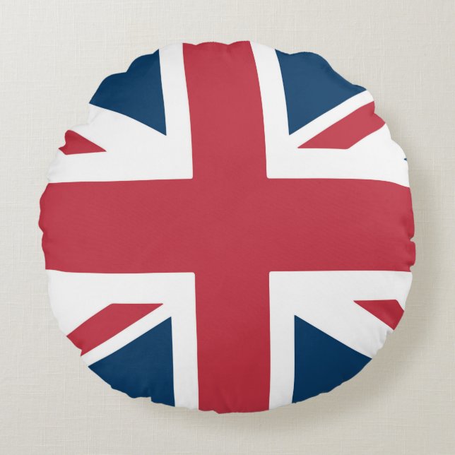 The Union Jack brittiska flaggan Rund Kudde (Framsidan)