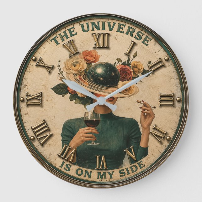 The Universe Is On My Side Cosmic Woman  Stor Klocka (Framsida)