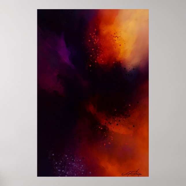 The Unraveling Flame Abstract Poster (Framsidan)