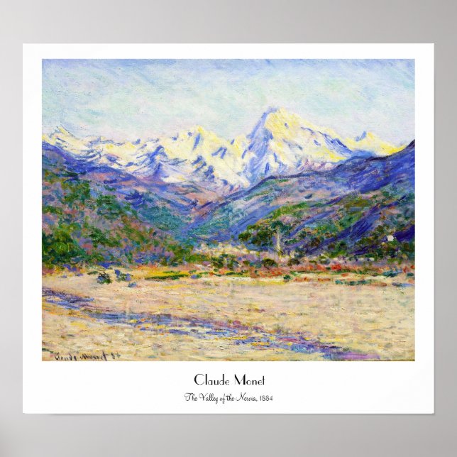 The Valley of the Nervia, 1884 Claude Monet Poster (Framsidan)