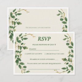 The Verdant Garden Bröllop RSVP OSA Kort