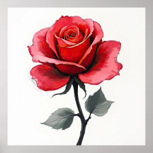 The Versatility of Blooming Roses in Art Poster