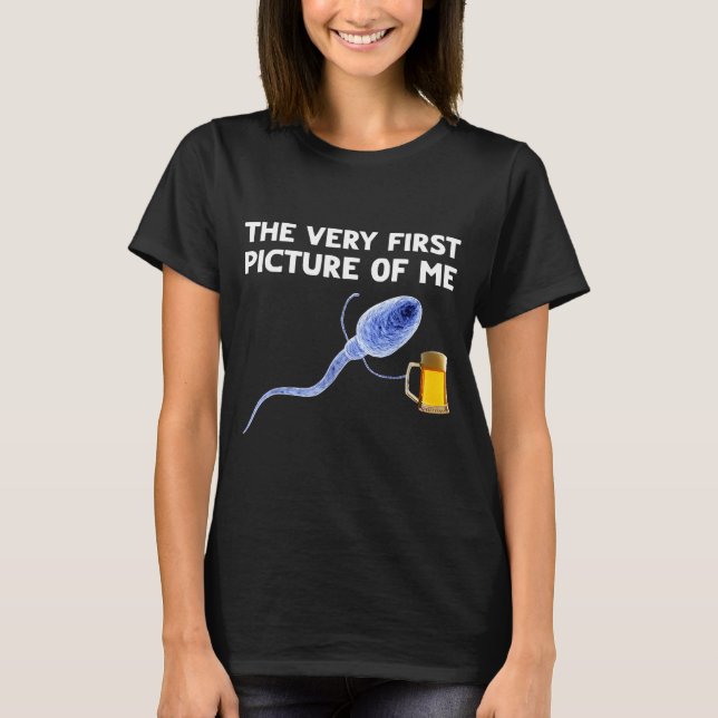 The Very First Cture Of Me Funny Sperm Holding Bee T Shirt (Framsida)