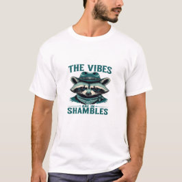 The Vibes Are in Shambles – Funny Cowboy Raccoon V T Shirt