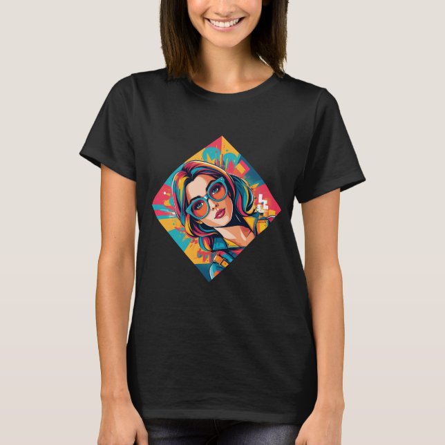 The Vibrant PopArt Beauty T Shirt (Framsida)