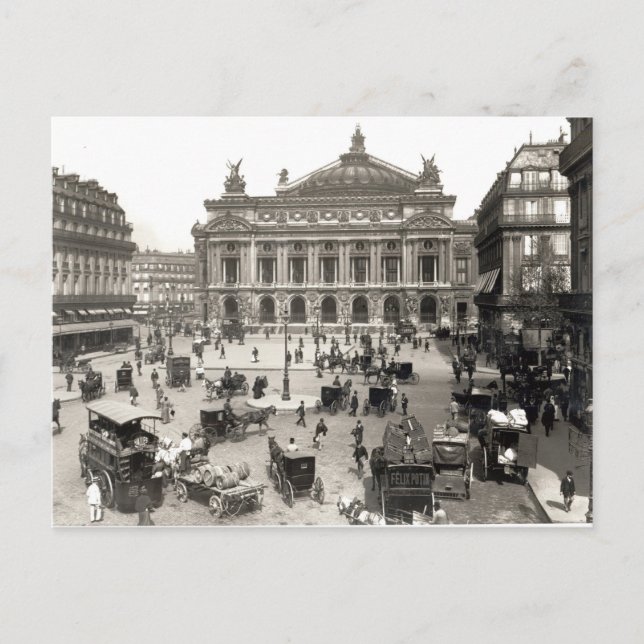 The View of the Paris Opera House, 1890-99 Vykort (Framsida)