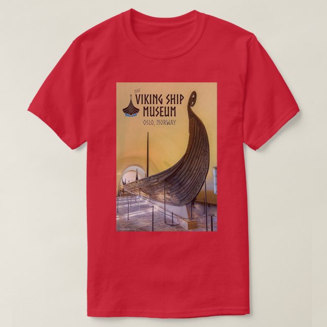 The Viking Ship Museum Travel Poster T Shirt (Design framsida)