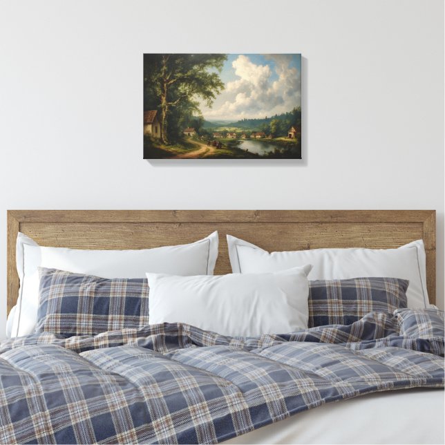 The Village Oak — Engelskt landskap med figurer Canvastryck (Insitu (sovrum))