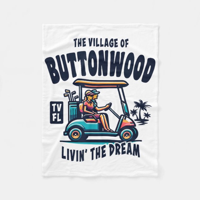 The Village Of Buttonwood Golf Cart Design  Fleecefilt (Framsidan)