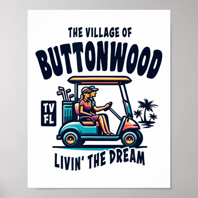 The Village Of Buttonwood Golf Cart Design  Poster (Framsidan)
