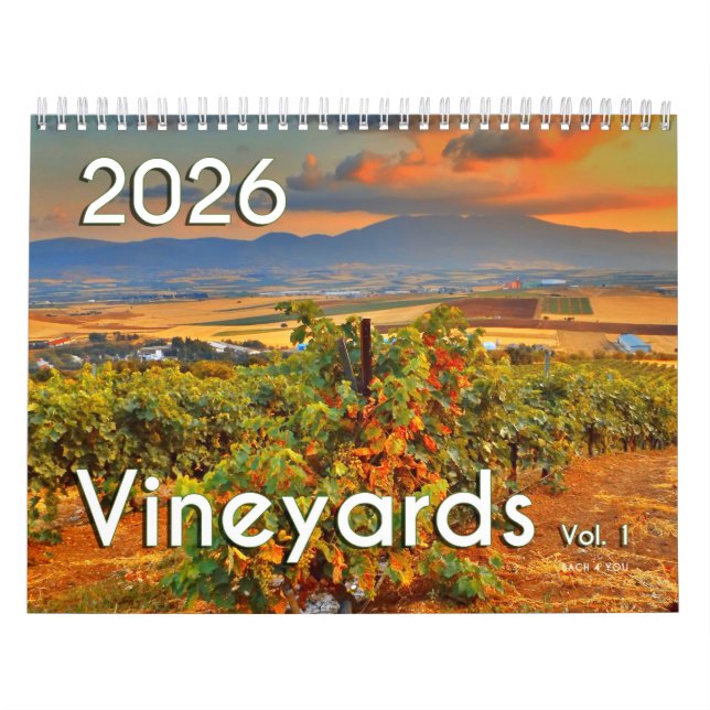 The Vin Wall Calendar 2026 - Vineyards, vol. 1 Kalender (Omslag)