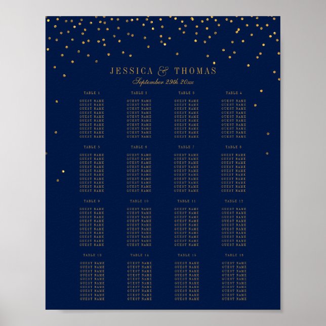The Vintage Glam Guld Konfetti Bröllopssamling Poster (Framsidan)