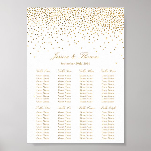 The Vintage Glam Guld Konfetti Bröllopssamling Poster (Framsidan)