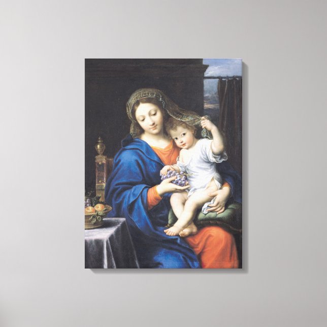 The Virgin of the Grapes, 1640-50 Canvastryck (Framsida)
