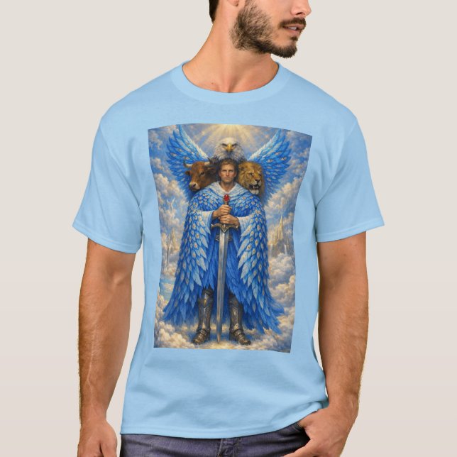 The vision of Ezekiel, the 4 living creatures T Shirt (Framsida)