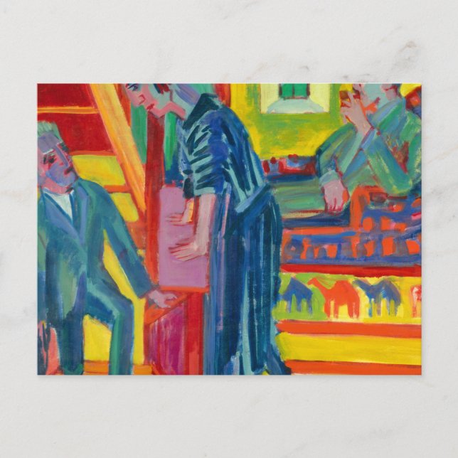 The Visit, Couple and Newcomer by Ernst Kirchner Vykort (Framsida)