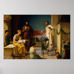 The Visit of a Sick Child av Waterhouse Poster