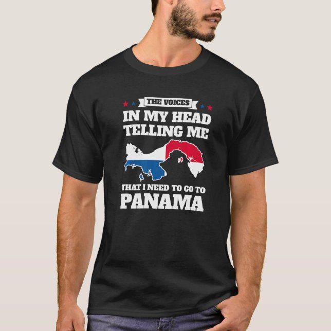 the voice in head telling me Panama Panama Panamia T Shirt (Framsida)