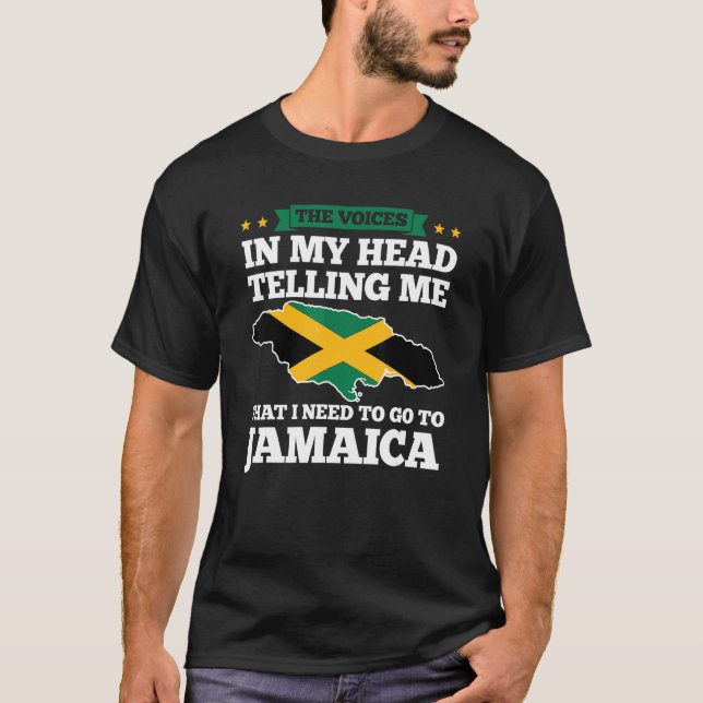 the voices in head telling Jamaica Jamaican Jamaic T Shirt (Framsida)